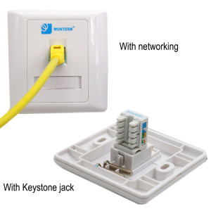 86*86 RJ45 Jack Modular Keystone Faceplate, Single / 2 Port Faceplate