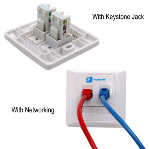 Wall Mount RJ45 Socket Single Port Keystone Faceplate 86*86mm